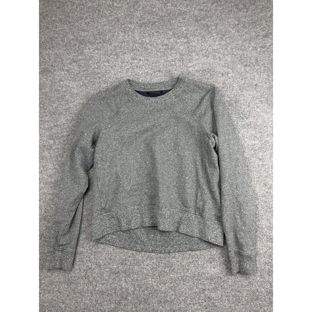 Lululemon Sweatshirt Womens M Gray Crewneck Raglan Knit Pullover Logo‎